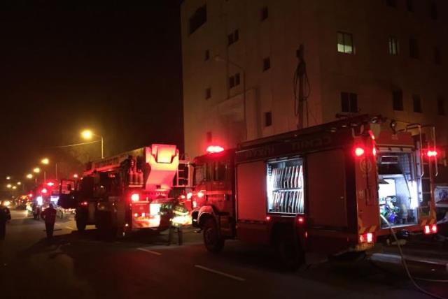 Fire at B'Tselem building Jerusalem, January 10, 2016 (photo credit: BERNARD BOUHADANA)