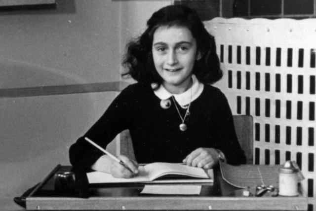 Anne Frank in 1940, while at 6. Montessorischool, Niersstraat 41-43, Amsterdam (photo credit: PUBLIC DOMAIN)